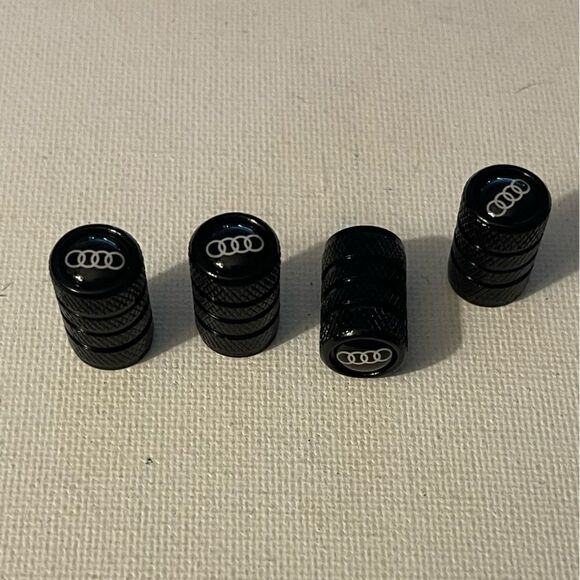 Audi valve Stem caps in Black set of 4 NWT - Picture 2 of 5